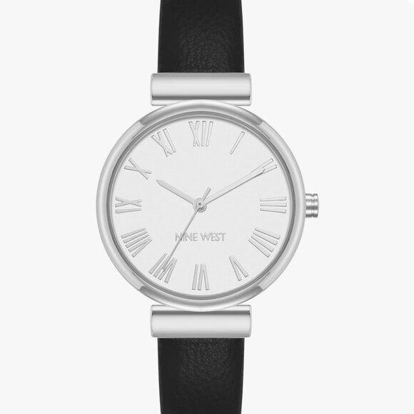 Nine West Women's Classic Silver & Black Watch NWT - Picture 1 of 13